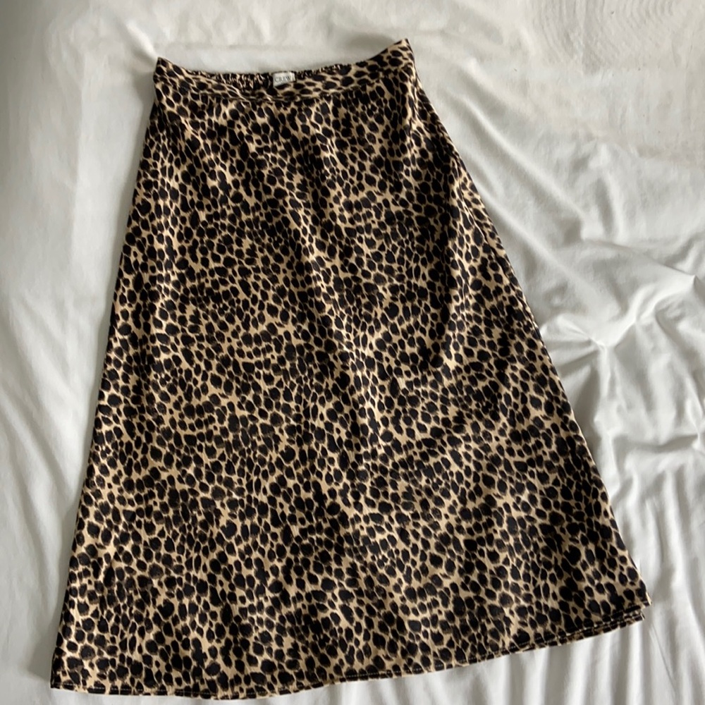 J. Crew midi cheetah print skirt